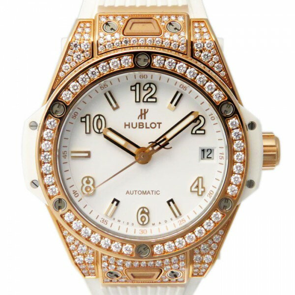 ウブロ 腕時計（メンズ） ウブロ HUBLOT ビッグバン ワンクリック キングゴールド ホワイト パヴェ 465.OE.2080.RW.1604 ホワイト文字盤 新品 腕時計 メンズ