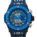 ウブロ HUBLOT ビッグバン ウニコ イタリア インデペンデント ブルー 世界限定500本 411.YL.5190.NR.ITI15 グレー/ブルー文字盤 中古 腕時計 メンズ