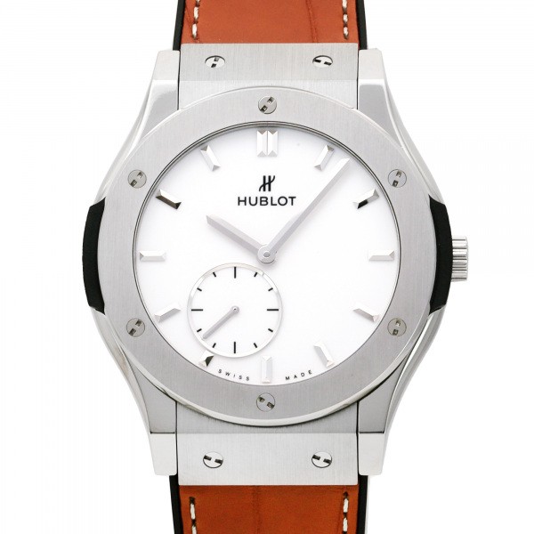 ウブロ HUBLOT クラシックフュージョン クラシコ ウルトラシン チタニウム 545.NX.2210.LR ホワイト文字盤 新品 腕時計 メンズ