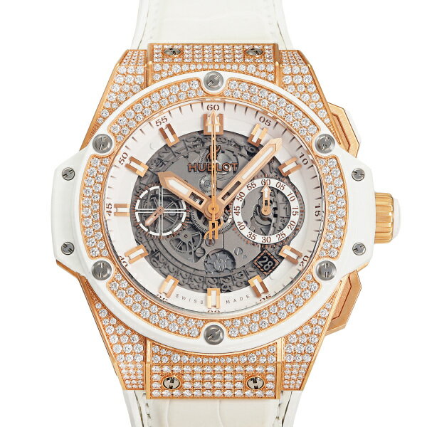 ウブロ 腕時計（メンズ） ウブロ HUBLOT キングパワー ウニコ キングゴールド ホワイト 701.OE.0128.GR.1704 ホワイト文字盤 新品 腕時計 メンズ