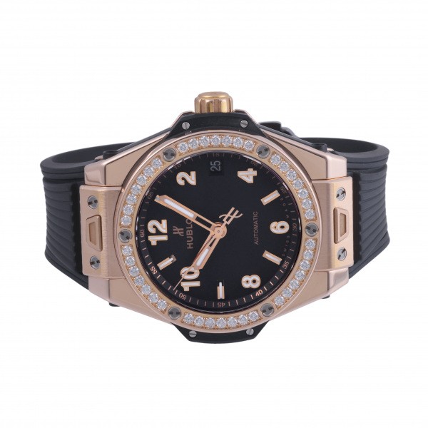 ウブロ HUBLOT ビッグバン ワンクリック キングゴールド ダイヤモンド 465.OX.1180.RX.1204 ブラック文字盤 中古 腕時計 メンズ