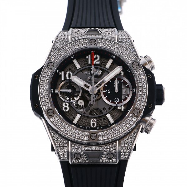 ウブロ 腕時計（メンズ） ウブロ HUBLOT ビッグバン ウニコ チタニウム パヴェ 441.NX.1170.RX.1704 グレー文字盤 新品 腕時計 メンズ