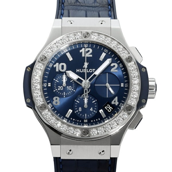 ウブロ HUBLOT ビッグバン スチール ブルー ダイヤモンド 日本限定 341.SX.7170.LR.1204 ブルー文字盤 中古 腕時計 メンズ