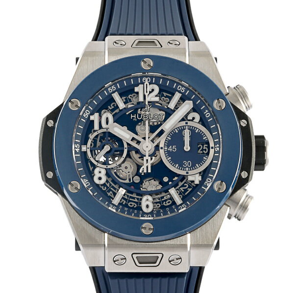 ウブロ 腕時計（メンズ） ウブロ HUBLOT ビッグバン ウニコ チタニウム ブルーセラミック 441.NL.5171.RX ブルー文字盤 新品 腕時計 メンズ