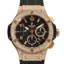 ウブロ HUBLOT ビッグバン ゴールド パヴェ 301.PX.130.RX.174 ブラック文字盤 中古 腕時計 メンズ