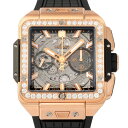 ウブロ HUBLOT スクエア・バンウニコ キングゴールド ダイヤモンド 821.OX.0180.RX.1204 グレー文字盤 中古 腕時計 メンズ