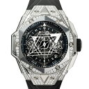 ウブロ HUBLOT ビッグバン ウニコ サンブルーII チタニウム パヴェ 418.NX.1107 ...