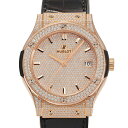 ウブロ HUBLOT クラシックフュージョン キングゴールド フルパヴェ 511.OX.9010.LR.1704 全面ダイヤ文字盤 中古 腕時計 メンズ