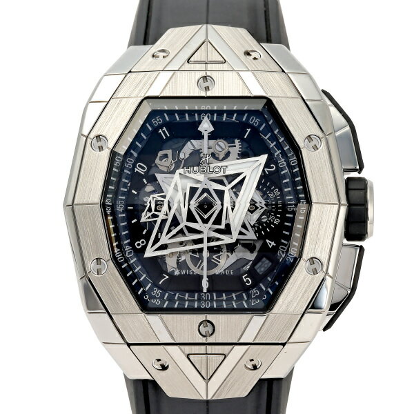 ウブロ 腕時計（メンズ） ウブロ HUBLOT スピリット・オブ・ビッグバン サンブルー チタニウム 世界限定200本 648.NX.0107.RX.MXM23 ブラック文字盤 新品 腕時計 メンズ