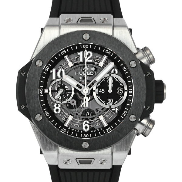 ウブロ 腕時計（メンズ） ウブロ HUBLOT ビッグバン ウニコ チタニウム セラミック 421.NM.1170.RX シルバー文字盤 新品 腕時計 メンズ