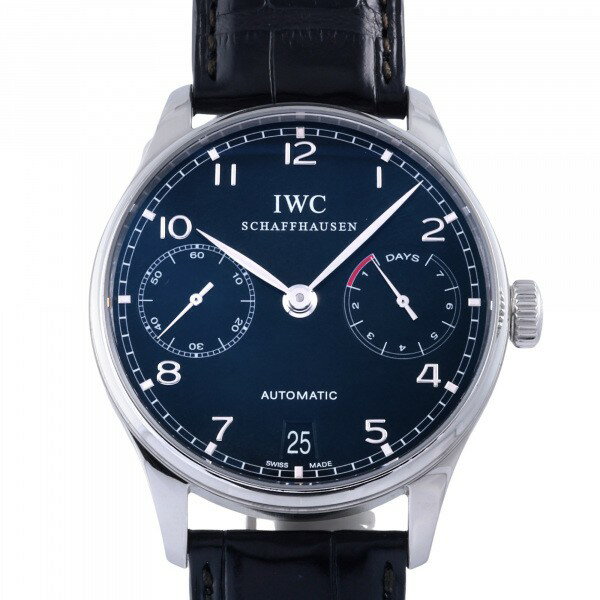 IWC ポルトギーゼ 腕時計（メンズ） IWC ポルトギーゼ オートマティック 7デイズ IW500109 ブラック文字盤 新古品 腕時計 メンズ