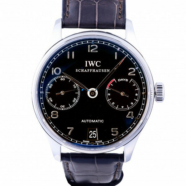 IWC ポルトギーゼ オートマティック 7デイズ IW500109 ブラック文字盤 新品 腕時計 メ ...