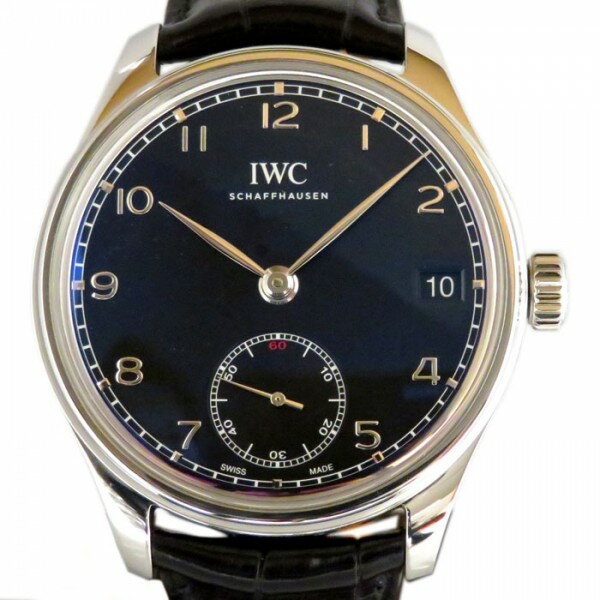 IWC ポルトギーゼ 腕時計（メンズ） IWC ポルトギーゼ ハンドワインド 8デイズ IW510202 ブラック文字盤 新品 腕時計 メンズ