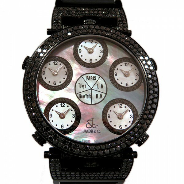 ジェイコブ ジェイコブ JACOB&CO シックスタイムゾーン JC-LG3DCBD ブラック/ホワイト文字盤 新古品 腕時計 メンズ