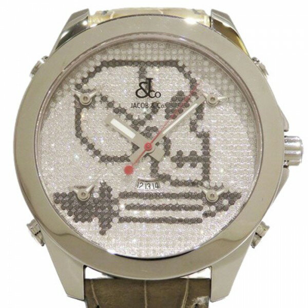 ジェイコブ JACOB&CO ファイブタイムゾーン スカル JC-SKULL3 全面ダイヤ文字盤 新古品 腕時計 メンズ