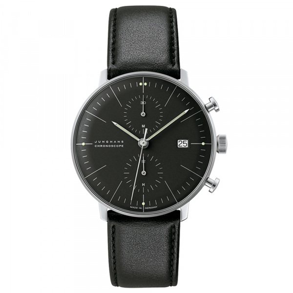 ユンハンス JUNGHANS マックスビル クロノスコープ 027 4601 00 ブラック文字盤 新品 腕時計 メンズ