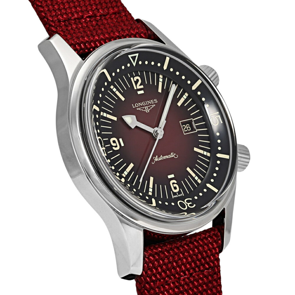 ロンジン LONGINES レジェンドダイバー L3.374.4.40.2 ボルドー文字盤 新品 腕時計 メンズ