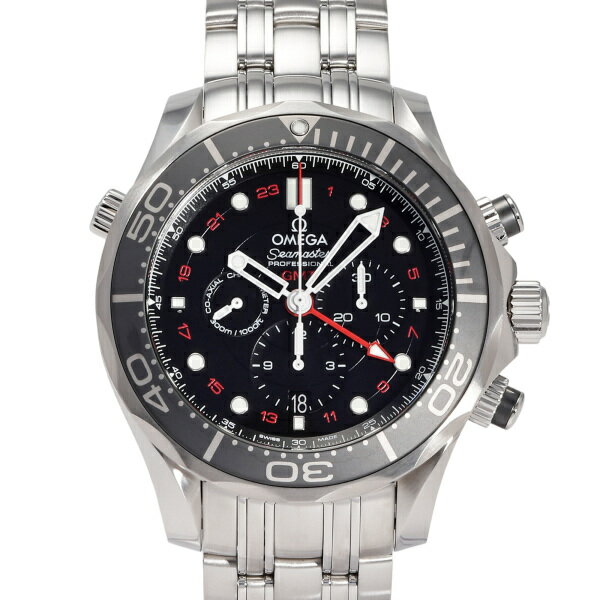 オメガ OMEGA シーマスター ダイバー 300M コーアクシャル クロノメーター GMT クロノグラフ 44MM 212.30.44.52.01.001 ブラック文字盤 新品 腕時計 メンズ