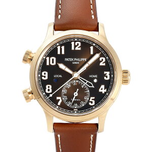 パテック・フィリップ PATEK PHILIPPE カラトラバ パイロット・トラベルタイム Tiffany Wネーム 7234R-001 ブラウン文字盤 中古 腕時計 レディース