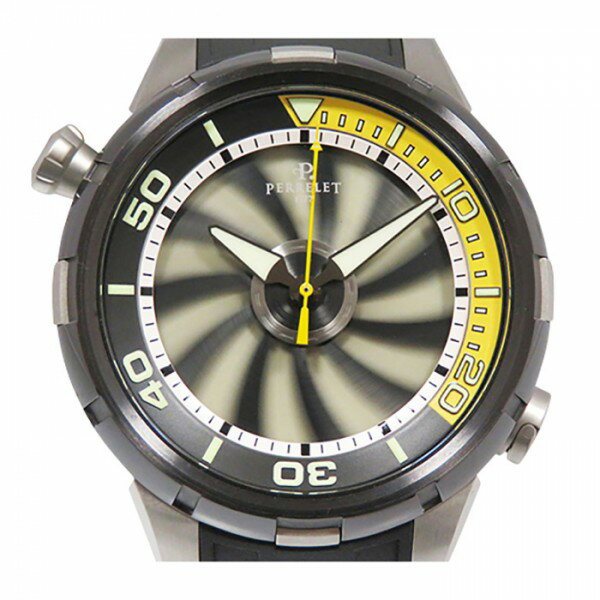 ペルレ PERRELET タービンダイバー タービン ダイバー A1067/2 ブラック文字盤 中古 腕時計 メンズ