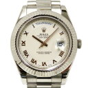 ロレックス ROLEX デイデイトII 218239 アイボリー/ローマ文字盤 中古 腕時計 メンズ