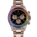 ロレックス ROLEX デイトナ レインボー 116595RBOW ブラック/ピンク文字盤 新品 腕時計 メンズ