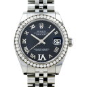 ロレックス ROLEX デイトジャスト 31 178384 パープル/（VIダイヤ）ローマ文字盤 中古 腕時計 レディース