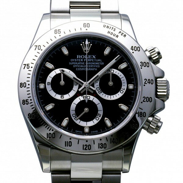 ロレックスROLEXデイトナ116520ブラック文字盤中古腕時計メンズ