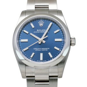 ロレックス ROLEX オイスターパーペチュアル 34 124200 ブライトブルー文字盤 新品 腕時計 メンズ