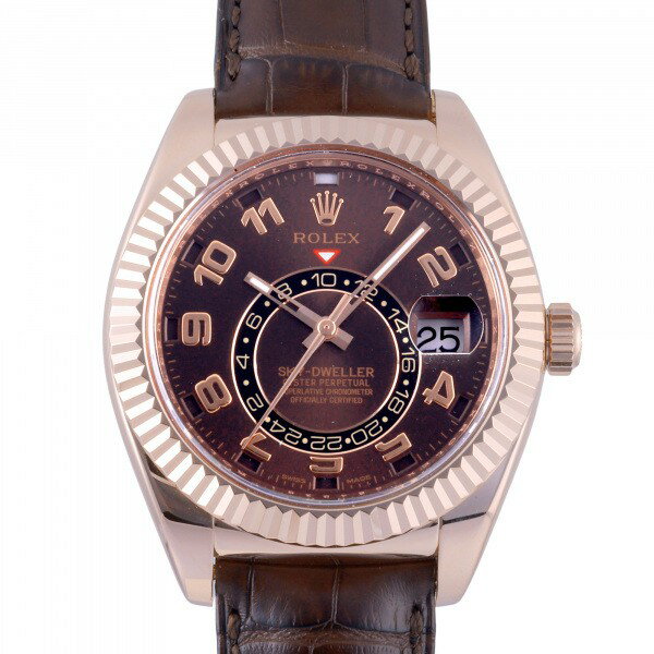 ロレックス ROLEX スカイドゥエラー 326135 チョコレート/アラビア文字盤 中古 腕時計 メンズ