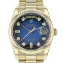 ロレックス ROLEX デイデイト 118208A ブルー文字盤 中古 腕時計 メンズ