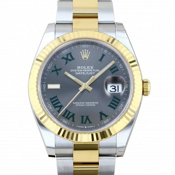 デイトジャスト 腕時計（メンズ） ロレックス ROLEX デイトジャスト 41 126333 スレート/グリーンローマ文字盤 未使用 腕時計 メンズ