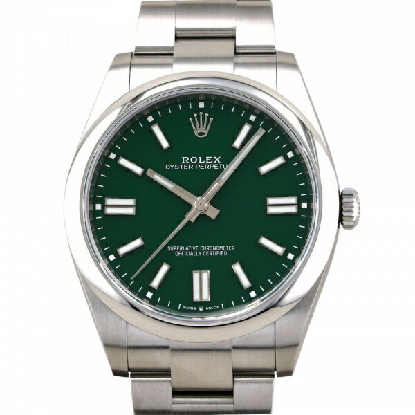 オイスター 腕時計（メンズ） ロレックス ROLEX オイスターパーペチュアル 41 124300 グリーン文字盤 新品 腕時計 メンズ