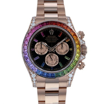 ロレックス ROLEX デイトナ レインボー 116595RBOW ブラック/ピンク文字盤 メンズ 腕時計 【中古】