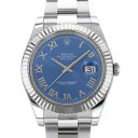 ロレックス ROLEX デイトジャストII 116334 ブルー/ローマ文字盤 中古 腕時計 メンズ