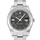 ロレックス ROLEX デイトジャスト II 116334 グレー/ローマ文字盤 中古 腕時計 メンズ