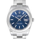 デイトジャスト 腕時計（メンズ） ロレックス ROLEX デイトジャスト 41 126334 ブライトブルー/バー文字盤 新品 腕時計 メンズ