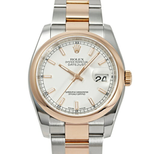 ロレックス ROLEX デイトジャスト 36 116201 ホワイト/バー文字盤 中古 腕時計 レディース ロレックス ROLEX デイトジャスト 36 116201 ホワイト/バー文字盤 中古 腕時計 レディース