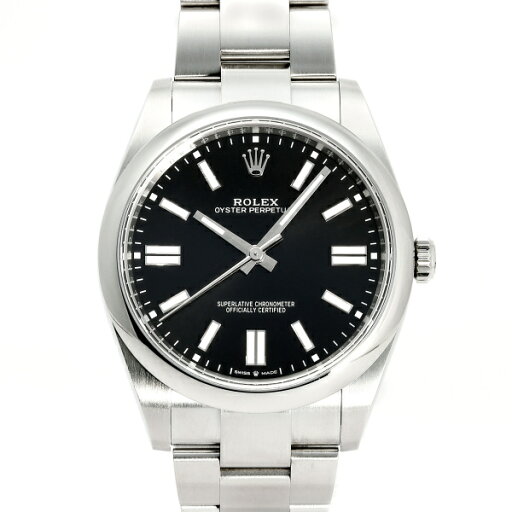 ロレックス ROLEX オイスターパーペチュアル 41 124300 ブライトブラック文字盤 中古 腕時計 メンズ ロレックス ROLEX オイスターパーペチュアル 41 124300 ブライトブラック文字盤 中古 腕時計 メンズ