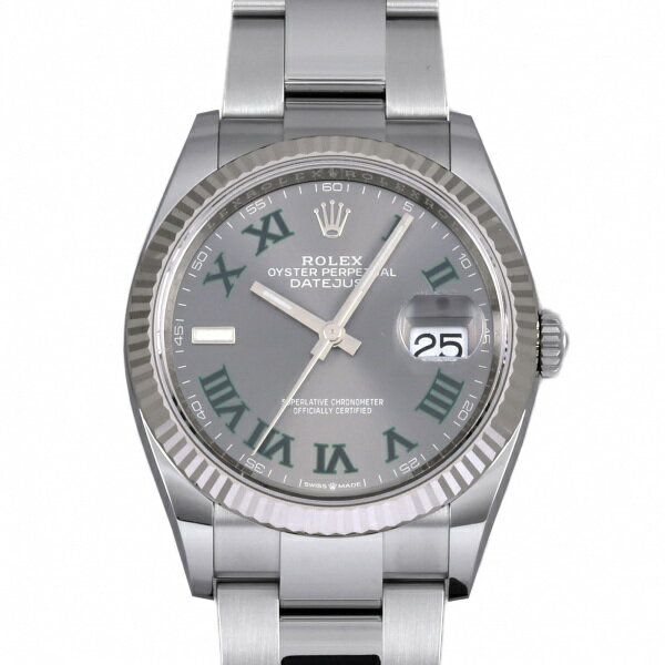 デイトジャスト 腕時計（メンズ） ロレックス ROLEX デイトジャスト 36 126234 スレート/グリーンローマ文字盤 未使用 腕時計 メンズ
