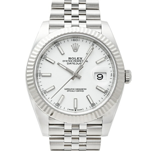 デイトジャスト 腕時計（メンズ） ロレックス ROLEX デイトジャスト 41 126334 ホワイト文字盤 新品 腕時計 メンズ