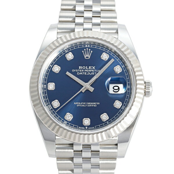 デイトジャスト 腕時計（メンズ） ロレックス ROLEX デイトジャスト 41 126334G ブライトブルー文字盤 新品 腕時計 メンズ