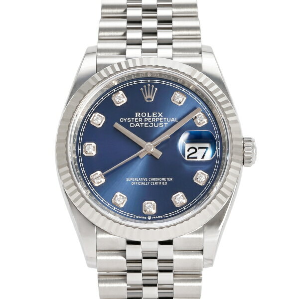 デイトジャスト 腕時計（メンズ） ロレックス ROLEX デイトジャスト 36 126234G ブライトブルー文字盤 新品 腕時計 メンズ