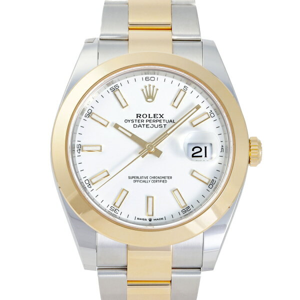 デイトジャスト 腕時計（メンズ） ロレックス ROLEX デイトジャスト 41 126303 ホワイト/バー文字盤 新品 腕時計 メンズ