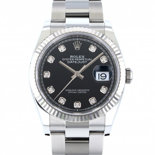 デイトジャスト 腕時計（メンズ） ロレックス ROLEX デイトジャスト 36 126234G ブライトブラック文字盤 新品 腕時計 メンズ