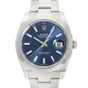 デイトジャスト 腕時計（メンズ） ロレックス ROLEX デイトジャスト 41 126300 ブライトブルー/バー文字盤 新品 腕時計 メンズ