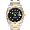 ロレックス ROLEX デイトジャスト ターノグラフ 日本限定300本 116263 ブラック文字盤 中古 腕時計 メンズ