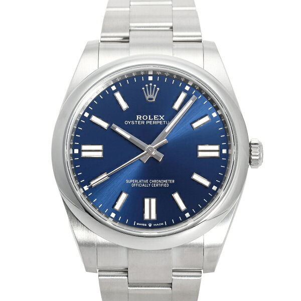 オイスター 腕時計（メンズ） ロレックス ROLEX オイスターパーペチュアル 41 124300 ブライトブルー文字盤 新品 腕時計 メンズ
