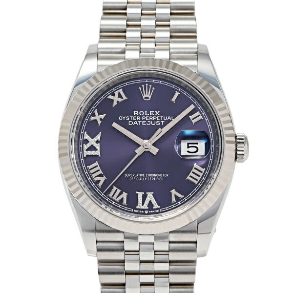 デイトジャスト 腕時計（メンズ） ロレックス ROLEX デイトジャスト 36 126234 オーベルジーヌ/(VI,IXダイヤ)文字盤 新品 腕時計 メンズ