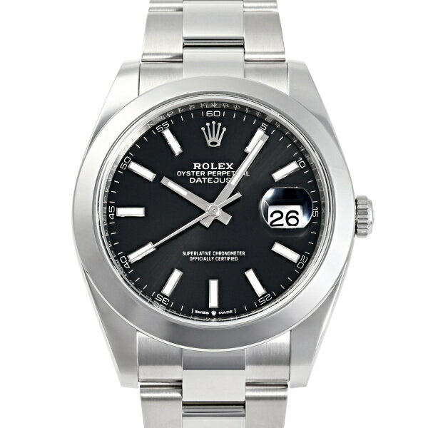 デイトジャスト 腕時計（メンズ） ロレックス ROLEX デイトジャスト 41 126300 ブライトブラック/バー文字盤 未使用 腕時計 メンズ
